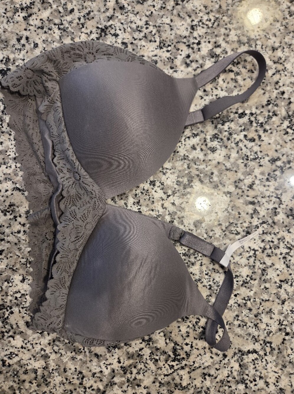 Aerie Lace-Trim Wireless Bra in Gray